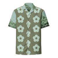 Men's button down shirt - FLOWER POWER