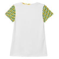 All-Over Print Women's Athletic T-shirt - "BRIGHT EYES DESIGN"