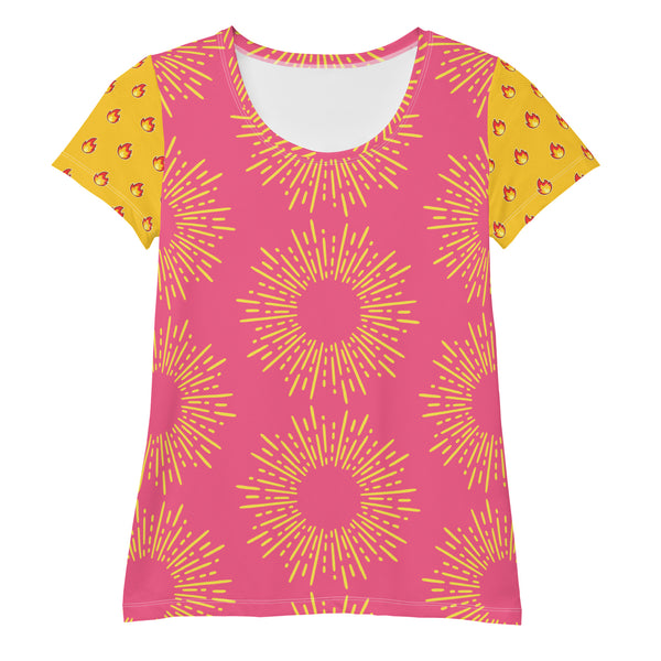 All-Over Print Women's Athletic T-shirt  "HOT SPARKLE"