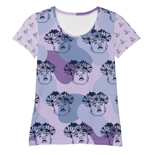 All-Over Print Women's Athletic T-shirt "CRAZY HAIR"