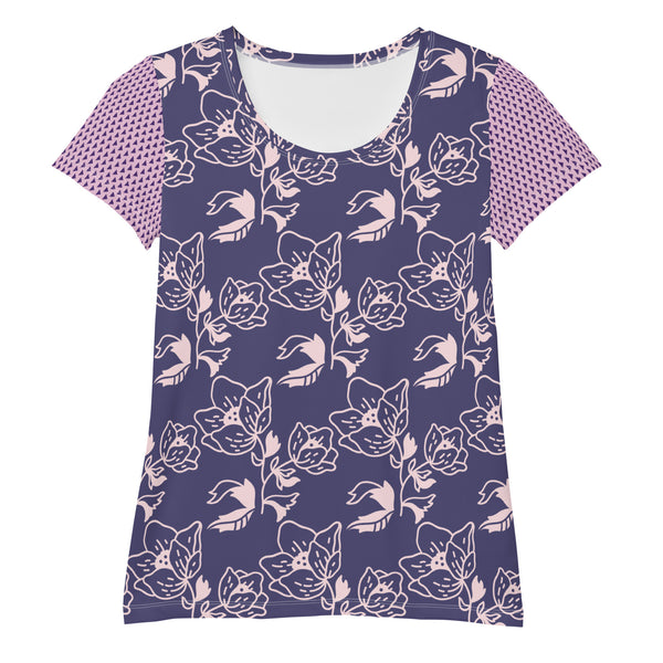 All-Over Print Women's Athletic T-shirt "FLORAL VINE"