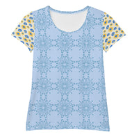 All-Over Print Women's Athletic T-shirt  BLUE SWIRL