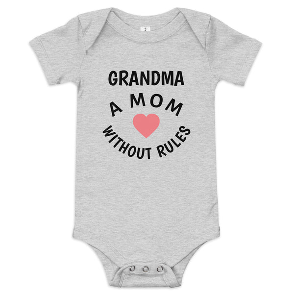 Baby cotton onesie "GRANDMA WITHOUT RULES"