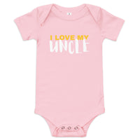 100% cotton one-piece Baby Onesie. "I love my Uncle"