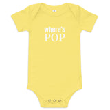 100% cotton onesie. "WHERE"S POP?"