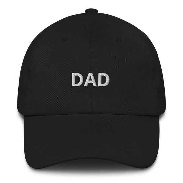 This hat has a low profile with an adjustable strap and curved visor.  "DAD"