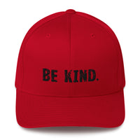 Structured Twill Cap with an elastic stretch band.....comfy!  "BE KIND."