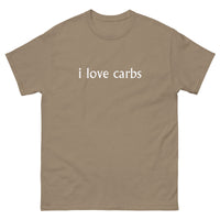 100% cotton t-shirt  "i love carbs"