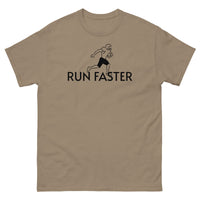 100% cotton men's classic tee "RUN FASTER"