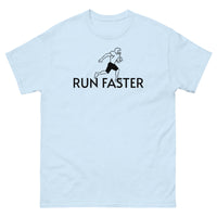 100% cotton men's classic tee "RUN FASTER"