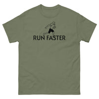 100% cotton men's classic tee "RUN FASTER"