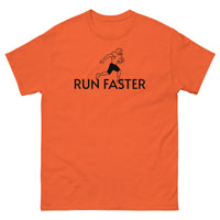 100% cotton men's classic tee "RUN FASTER"