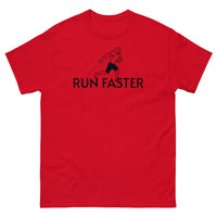 100% cotton men's classic tee "RUN FASTER"