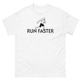 100% cotton men's classic tee "RUN FASTER"