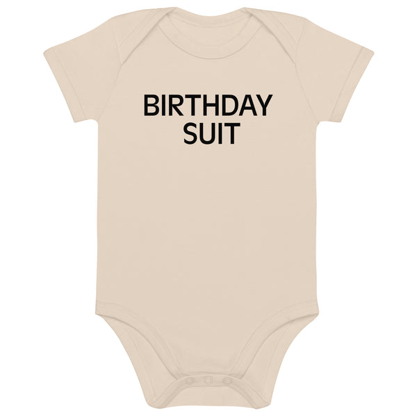 Organic cotton baby onesie "BIRTHDAY SUIT"