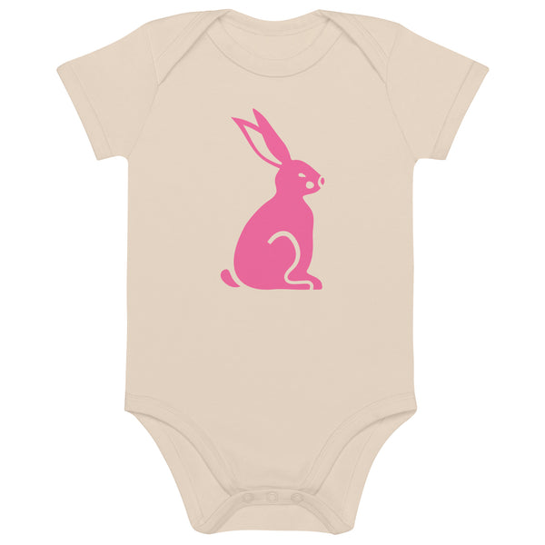 Organic cotton baby bodysuit.  "BUNNY"