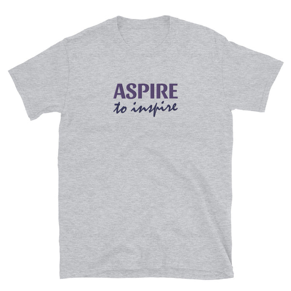 Soft and comfy short-sleeve 100% ring-spun cotton T-Shirt  "ASPIRE TO INSPIRE"