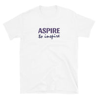 Soft and comfy short-sleeve 100% ring-spun cotton T-Shirt  "ASPIRE TO INSPIRE"