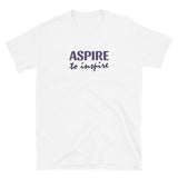 Soft and comfy short-sleeve 100% ring-spun cotton T-Shirt  "ASPIRE TO INSPIRE"