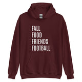 Unisex Hoodie "FALL FOOD FRIENDS FOOTBALL"