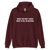 Unisex Hoodie "WHEN YOU DON'T KNOW WHAT TO, DO NOTHING!"