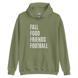 Unisex Hoodie "FALL FOOD FRIENDS FOOTBALL"