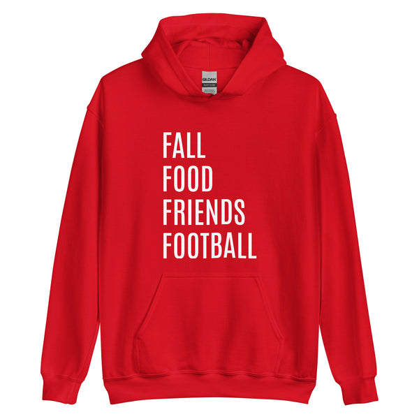 Unisex Hoodie "FALL FOOD FRIENDS FOOTBALL"