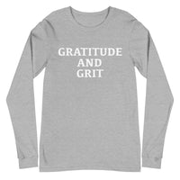 Unisex Long Sleeve Cotton Tee "GRATITUDE AND GRIT"