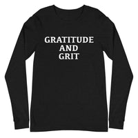 Unisex Long Sleeve Cotton Tee "GRATITUDE AND GRIT"