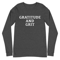 Unisex Long Sleeve Cotton Tee "GRATITUDE AND GRIT"