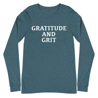 Unisex Long Sleeve Cotton Tee "GRATITUDE AND GRIT"