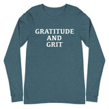 Unisex Long Sleeve Cotton Tee "GRATITUDE AND GRIT"