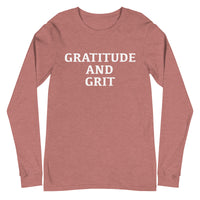 Unisex Long Sleeve Cotton Tee "GRATITUDE AND GRIT"