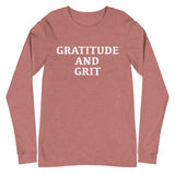 Unisex Long Sleeve Cotton Tee "GRATITUDE AND GRIT"