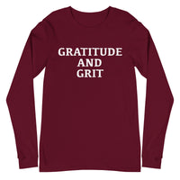 Unisex Long Sleeve Cotton Tee "GRATITUDE AND GRIT"