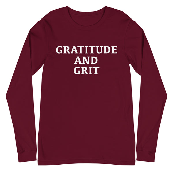 Unisex Long Sleeve Cotton Tee "GRATITUDE AND GRIT"