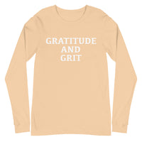 Unisex Long Sleeve Cotton Tee "GRATITUDE AND GRIT"