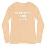 Unisex Long Sleeve Cotton Tee "GRATITUDE AND GRIT"