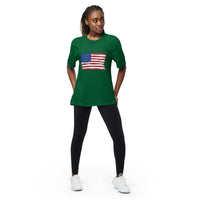 Unisex performance crew neck t-shirt "RUGGED AMERICAN FLAG"