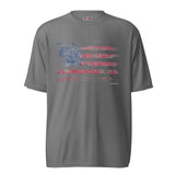 Unisex performance crew neck t-shirt  "FADED AMERICAN FLAG"