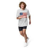 Unisex performance crew neck t-shirt  "AMERICAN FLAG"