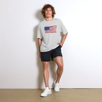 Unisex performance crew neck t-shirt "RUGGED AMERICAN FLAG"