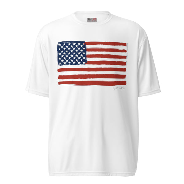 Unisex performance crew neck t-shirt  "AMERICAN FLAG"