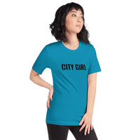 Unisex t-shirt feels soft and lightweight "CITY GIRL"