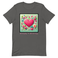 Unisex t-shirt feels soft and lightweight "HEARTS & FLOWERS"