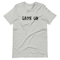 Unisex t-shirt feels soft and lightweight, with the right amount of stretch "GAME ON"