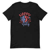 Unisex t-shirt feels soft and lightweight "HAPPY 4TH OF JULY"