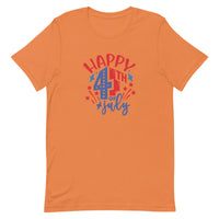 Unisex t-shirt feels soft and lightweight "HAPPY 4TH OF JULY"