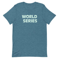 Soft and lightweight t-shirt  "WORLD SERIES" (baseball on back collar)