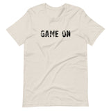 Unisex t-shirt feels soft and lightweight, with the right amount of stretch "GAME ON"